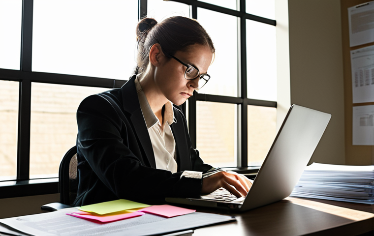 **
A person sitting at a desk, surrounded by papers and a laptop, looking thoughtfully at their resume. Light is streaming in from a window. The scene should convey a sense of reflection and strategic planning, highlighting the "Reframing Your Existing Skill Set" section. Consider adding subtle visual cues suggesting transferable skills like communication or organization (e.g., sticky notes with keywords, a well-organized workspace).
**